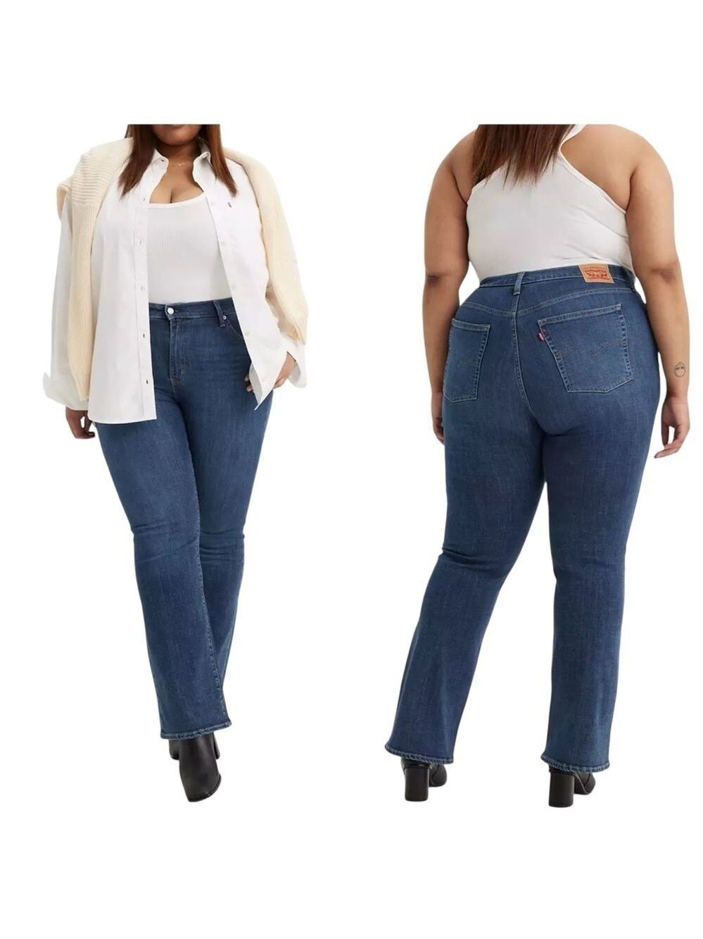 Levi's 725 High-Rise Bootcut Stretch Medium Wash Denim Jeans 33x30